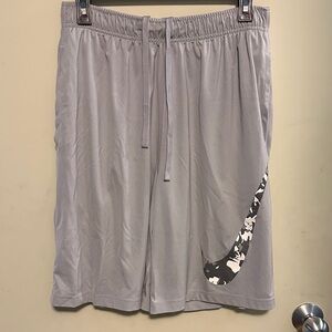 Nike Men's Camo Swoosh Light Gray Basketball Shorts in size L from fall 2016